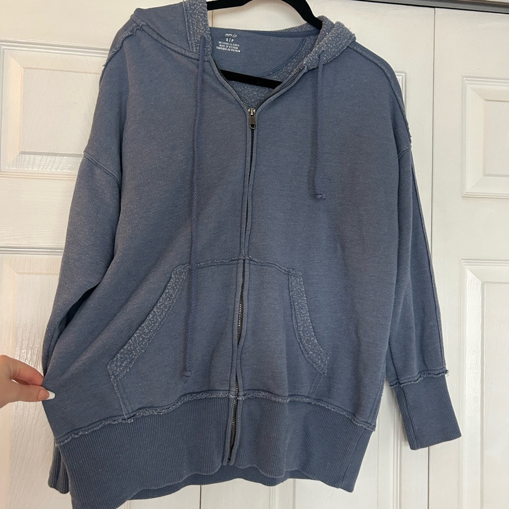Blue Zip-Up Hoodie